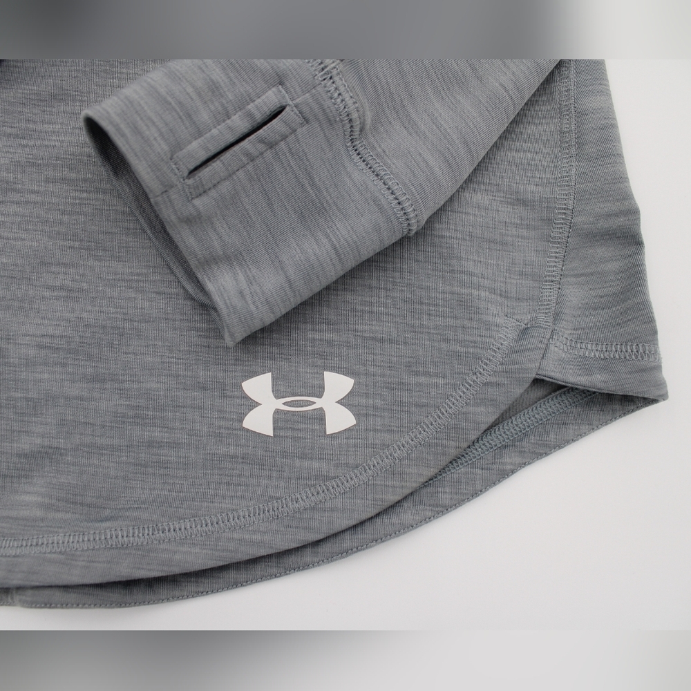 Under Armour HeatGear Gray 1/4 Zip Pullover Active Shirt - Picture 2 of 4